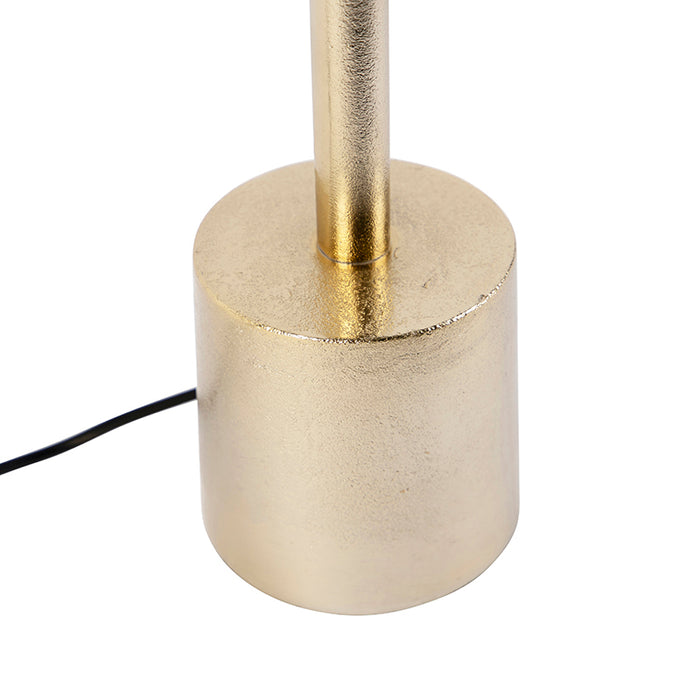 QAZQA Art deco tafellamp goud met velours zwarte kap  40 cm - Diverso