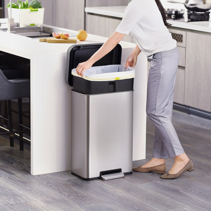 EKO Pedaalemmer Cozy 45 L matzilverkleurig