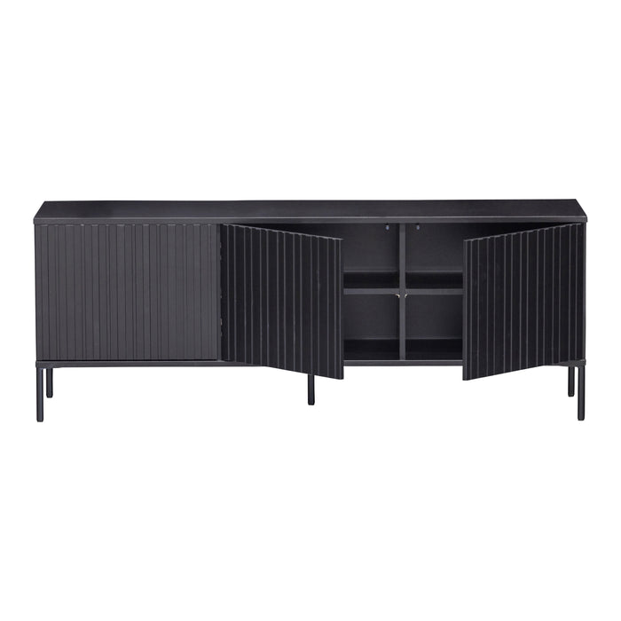 WOOOD New Gravure Tv-meubel B 150 cm - Grenen - Zwart
