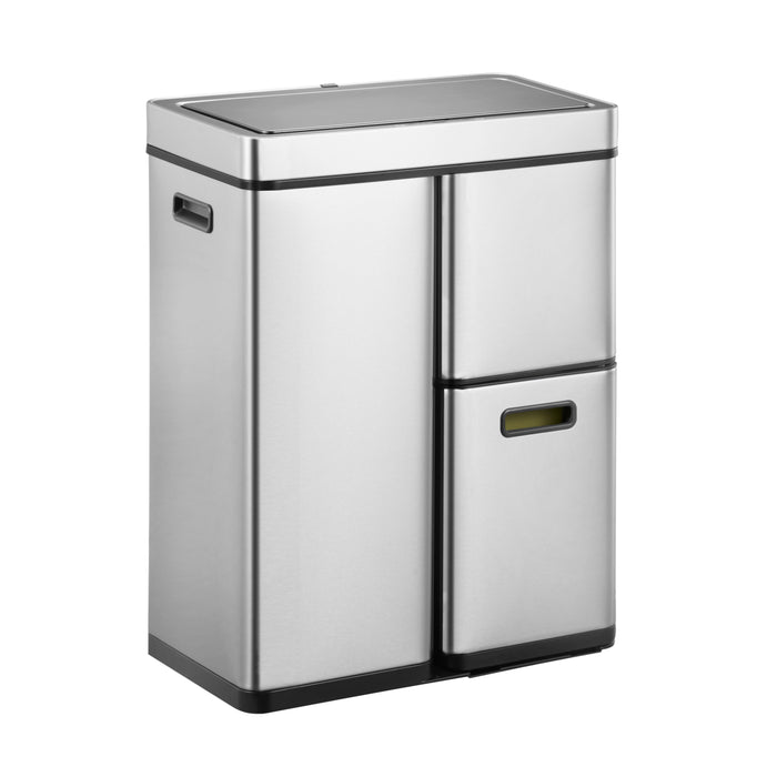 EKO Mirage+ Sensor Afvalemmer 60 Liter (30+15+15L) - RVS