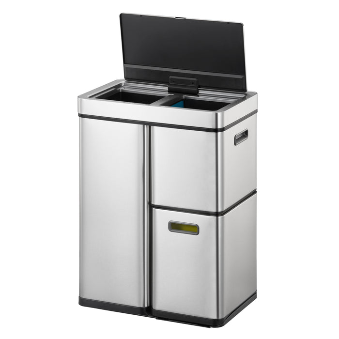 EKO Mirage+ Sensor Afvalemmer 60 Liter (30+15+15L) - RVS
