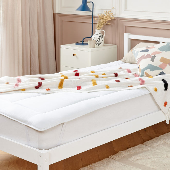 Beliani - AIZKORRI - Matrasbeschermer - Wit 90 x 200 cm - Microvezels
