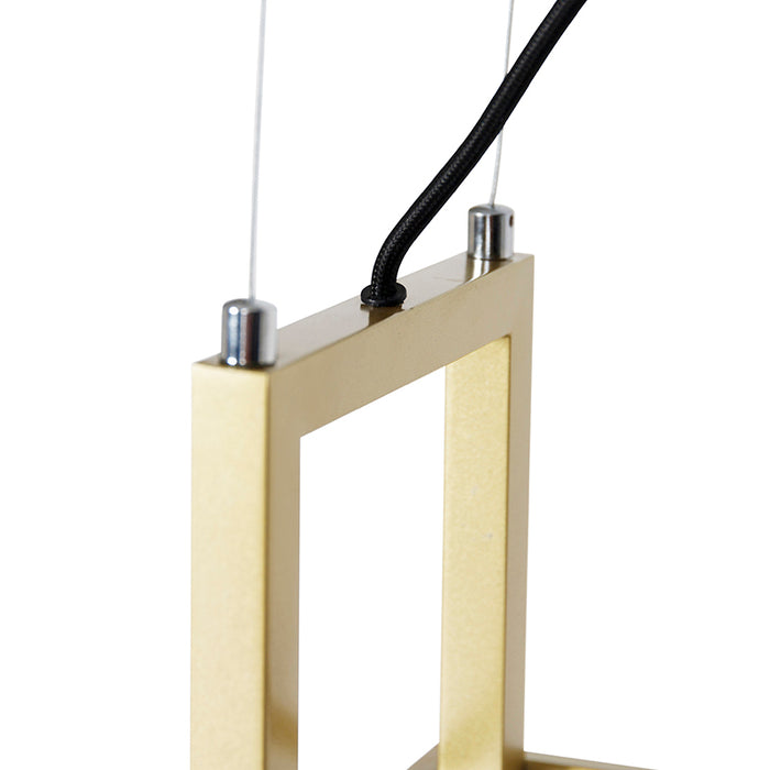 QAZQA Industriële hanglamp goud met marmer en rek 4-lichts - Cage