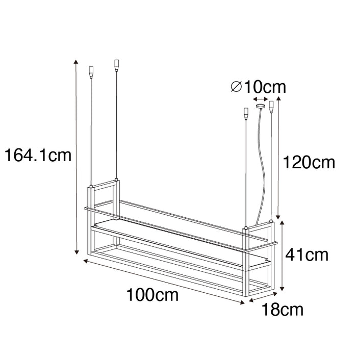 QAZQA Industriële hanglamp goud met marmer en rek 4-lichts - Cage