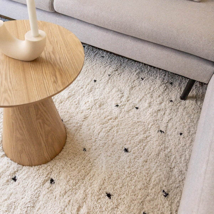 Interieur05 Kindervloerkleed  hoogpolig Cream|Zwart - Dots