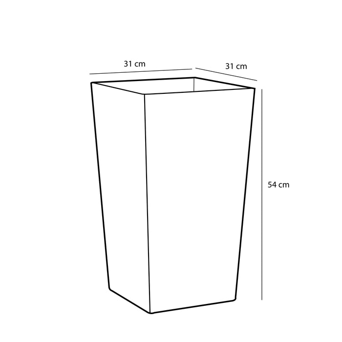 Mica Decorations Bravo Bloempot - L31 x B31 x H54 cm - Antraciet