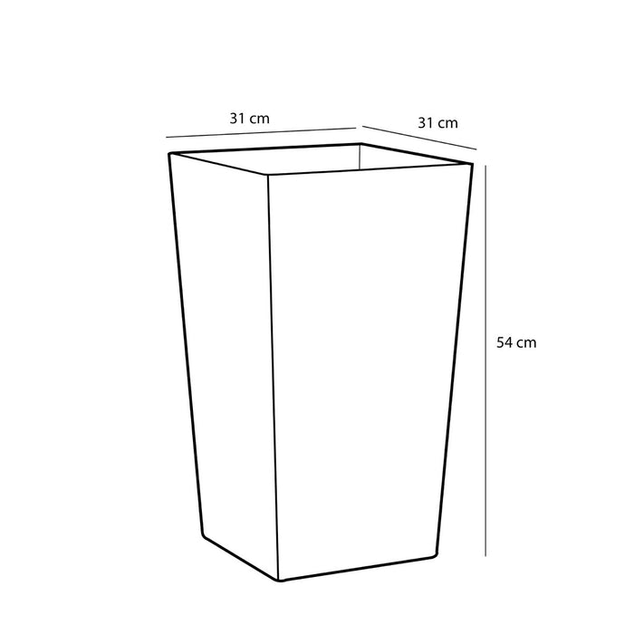 Mica Decorations Bravo Bloempot - L31 x B31 x H54 cm - Antraciet