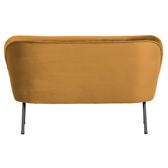 WOOOD Vogue 2-Zits Bankje - Velvet - Mosterd - 68x110x65