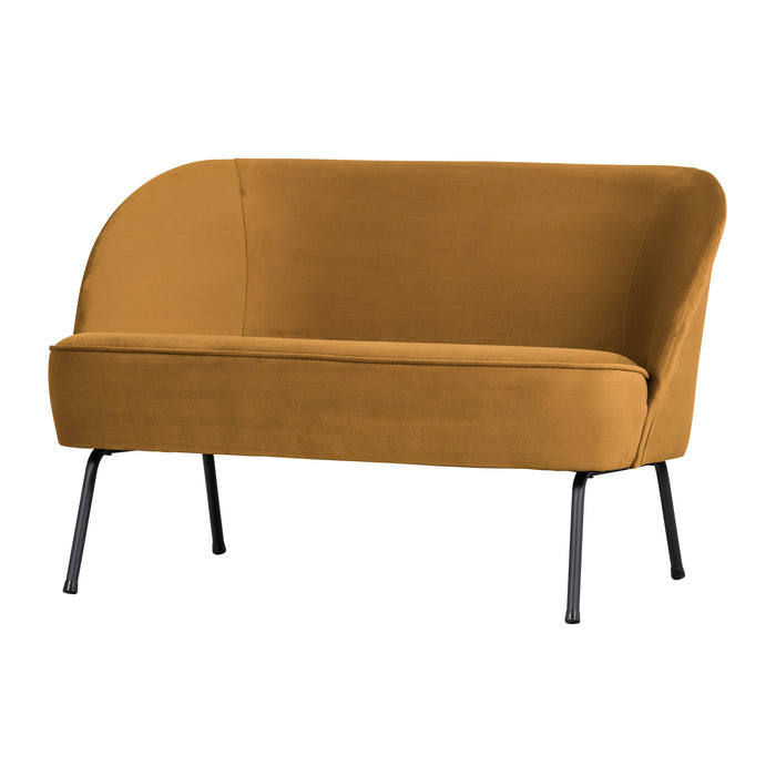 WOOOD Vogue 2-Zits Bankje - Velvet - Mosterd - 68x110x65