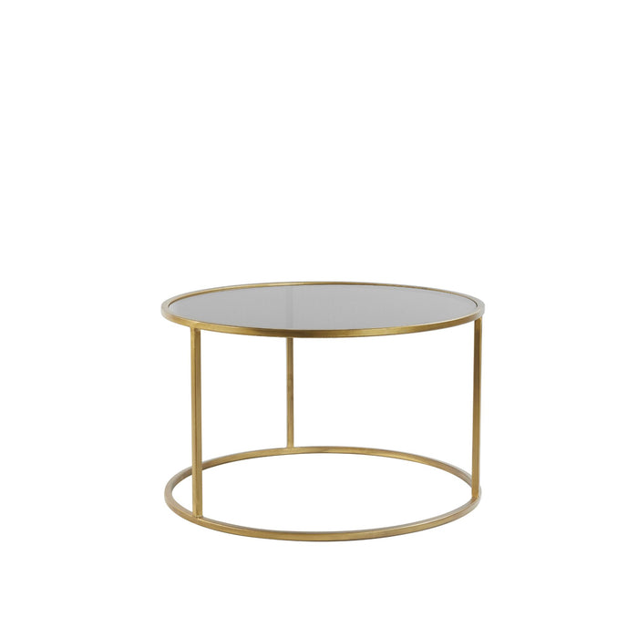 Light & Living Salontafel Duarte - Smoke Zwart|Goud - Ø65+Ø75cm
