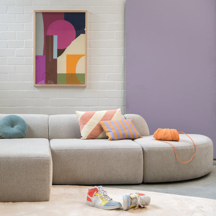 4X6 SOFA X6 modulaire hoekbank J links beige melange - 315 cm
