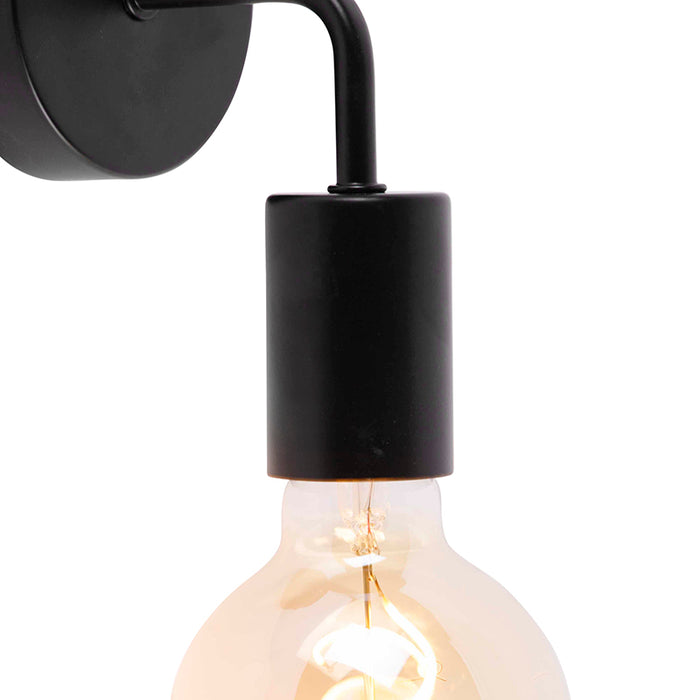 QAZQA Moderne wandlamp zwart 15,5 cm - Facile
