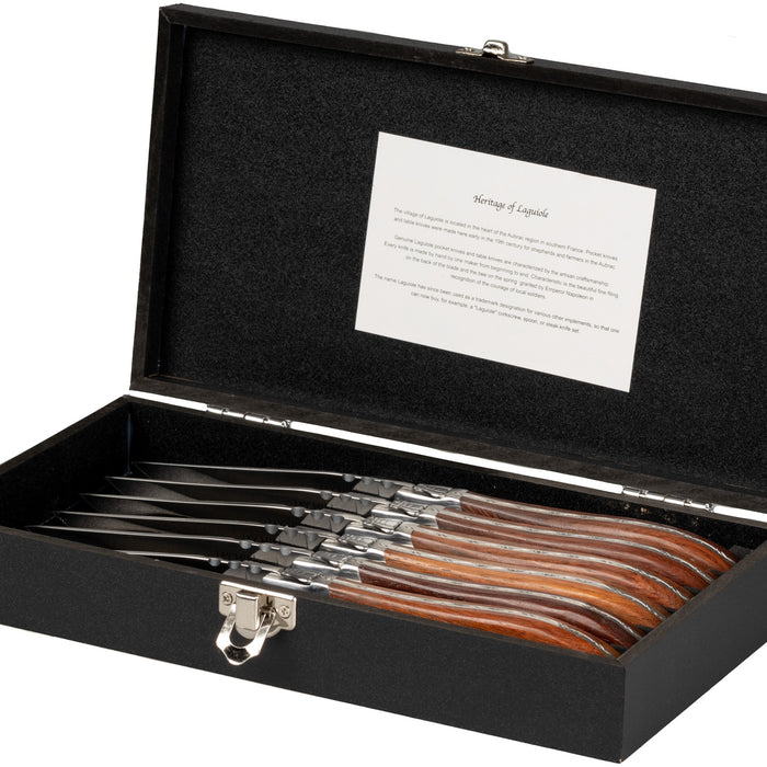 Jay Hill Steakmessen Laguiole - Rozenhout - 6 Stuks