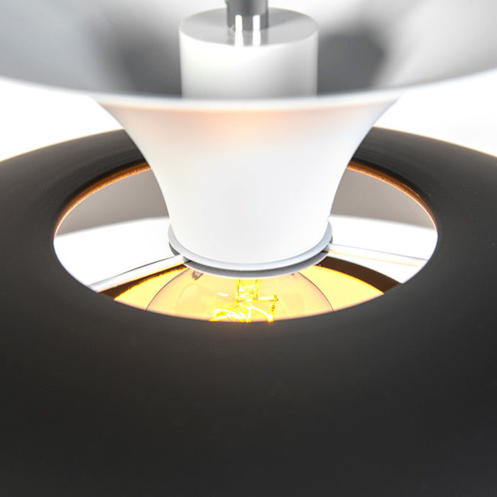 QAZQA Moderne ronde hanglamp zwart met wit 3-laags - Titus