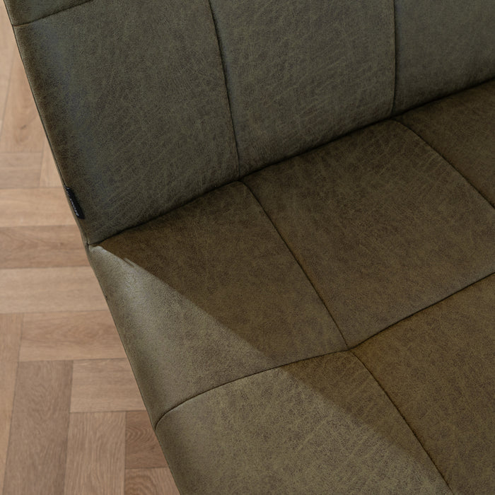 Bronx71 Industriële fauteuil Eevi olijfgroen eco-leer