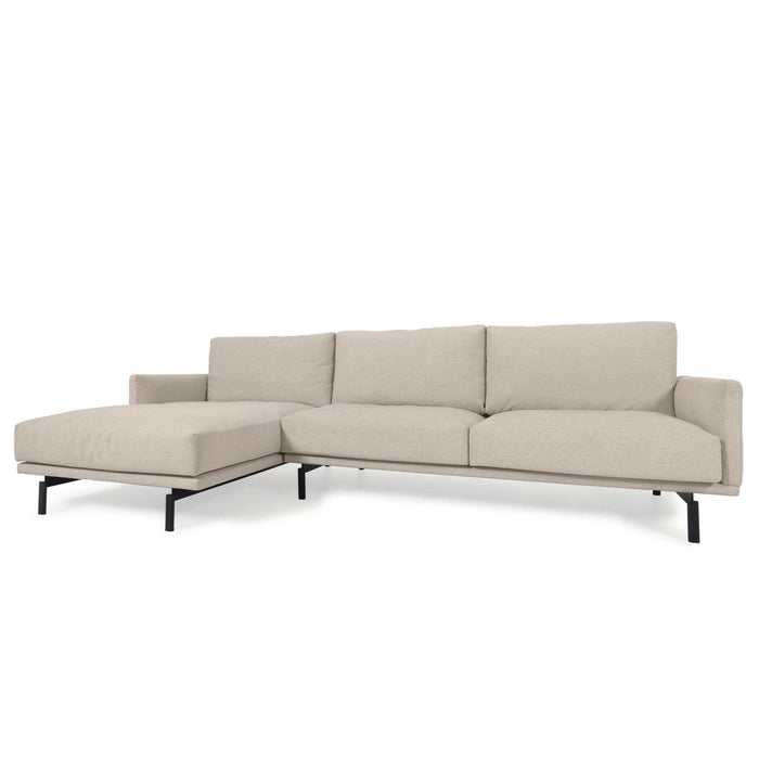 Kave Home - 3-zitsbank Galene beige linkse chaise longue 254 cm
