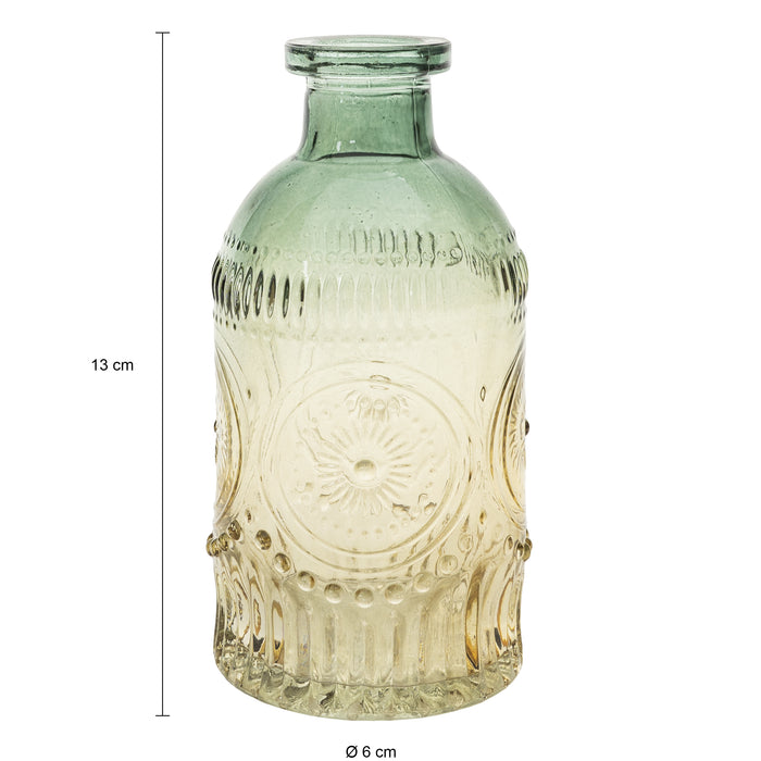 QUVIO Glazen vazen met patroon - geel|blauw