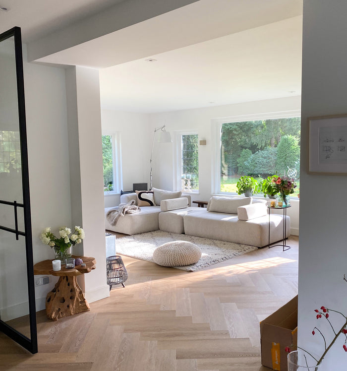 4x6 SOFA X6 zitelement 5 open eind rechts beige melange - 166 cm