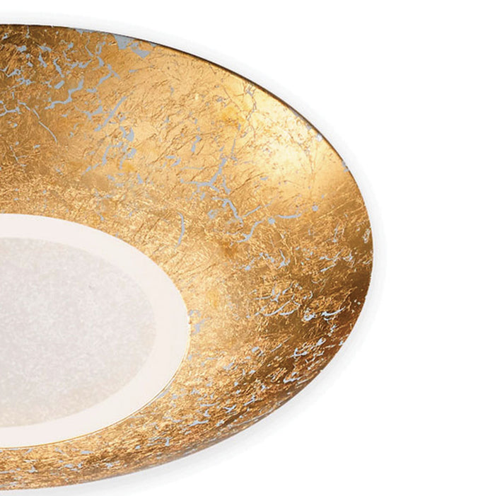 Trio Leuchten Chiros plafondlamp goud ø32 cm ingebouwd LED craquelé