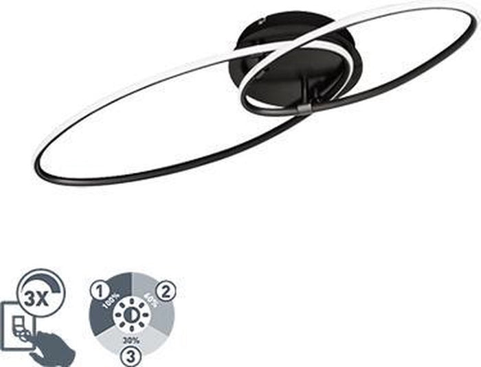 Plafonniere Trio Leuchten Avus - Zwart