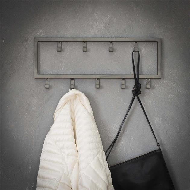 LT-Luce Kapstok Industrial Grijs 9 haken 50cm