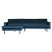 WOOOD Rodeo Chaise Longue Links - Velvet -  Blauw