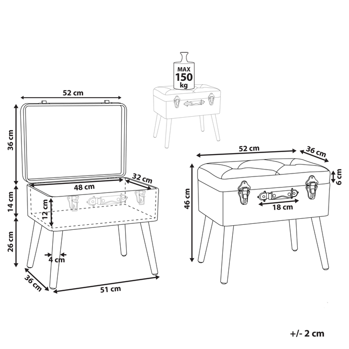 Beliani - MALLARD - Hocker - Beige - Kunstleer