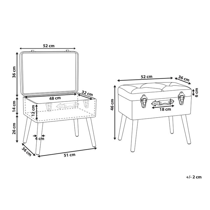 Beliani - MALLARD - Hocker - Beige - Kunstleer