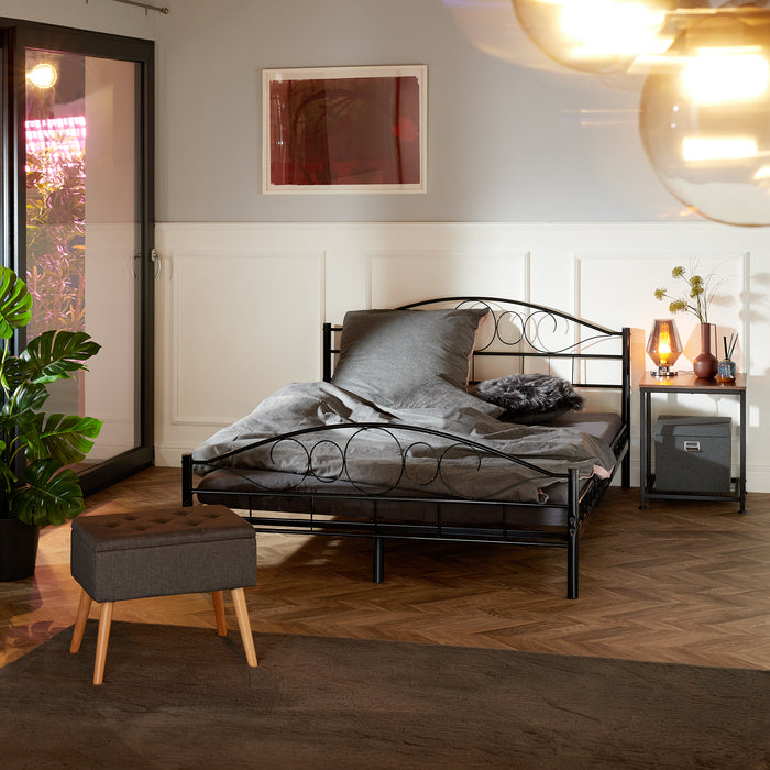 tectake Slaapkamerbed metalen bed „Art“ met lattenbodem