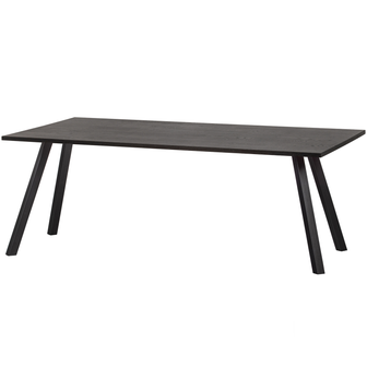 WOOOD Tablo Tafel met 2-stand Poot - Eiken|Metaal - Zwart - 75x180x90