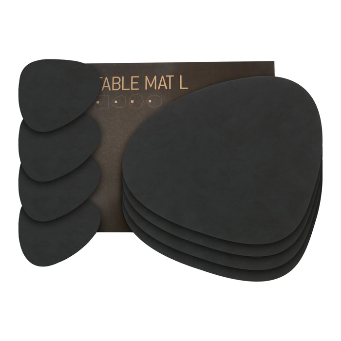 LIND DNA Nupo Curve Placemats 4 st. + Onderzetters 4 st. - Black
