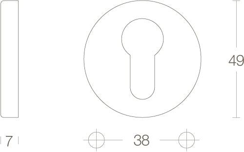 Intersteel Rozet profielcilindergat rond verdekt mat zwart