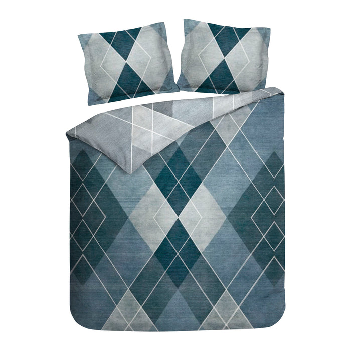 Heckett & Lane Danny Dekbedovertrek 240 x 200TC/220 cm - Shady Blue