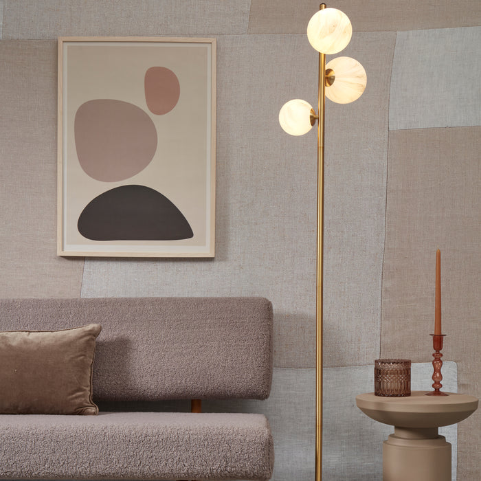 It's about RoMi Carrara Vloerlamp - 3-bol - Goud