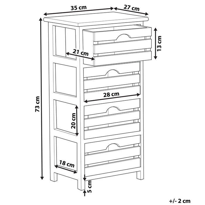 Beliani ZELA Ladekast Lichte houtkleur