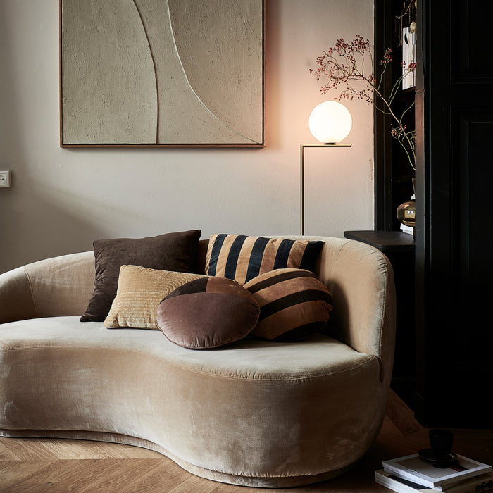 vtwonen Rond Sierkussen - Velvet - Katoen - Bruin - 40 cm