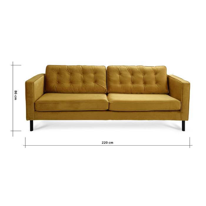 MOOS Studio 3-zitsbank - Fluweel - Oker