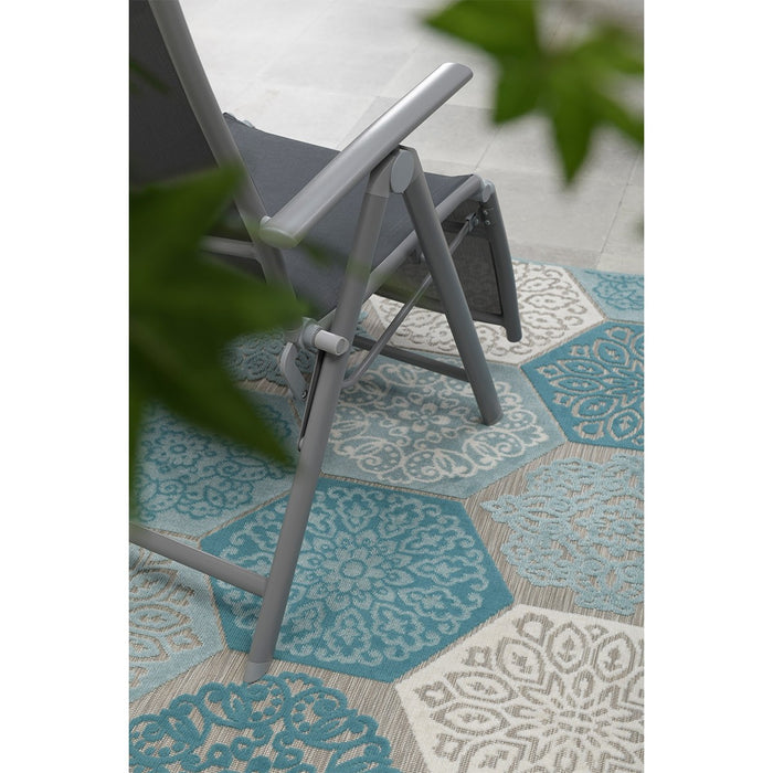 Garden Impressions Buitenkleed Hexagon turquoise 160x230 cm