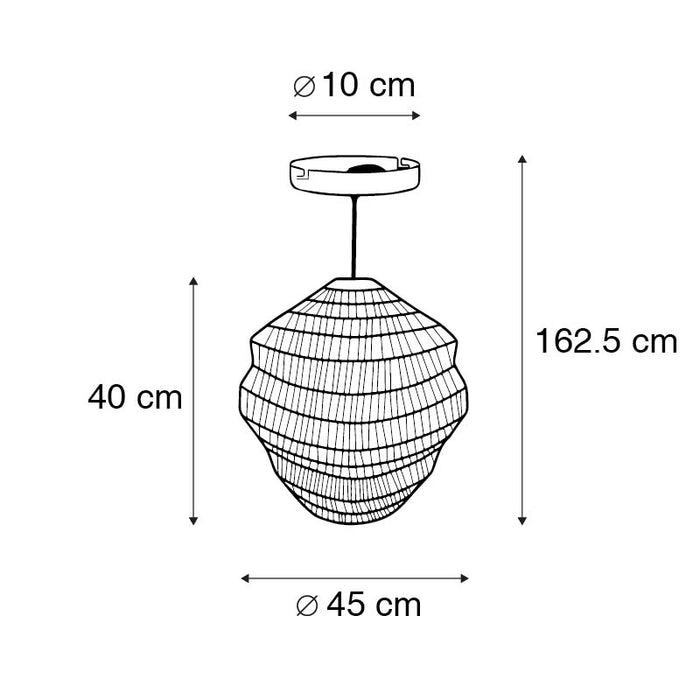 QAZQA Oosterse hanglamp zwart 45 cm x 40 cm - Vadi