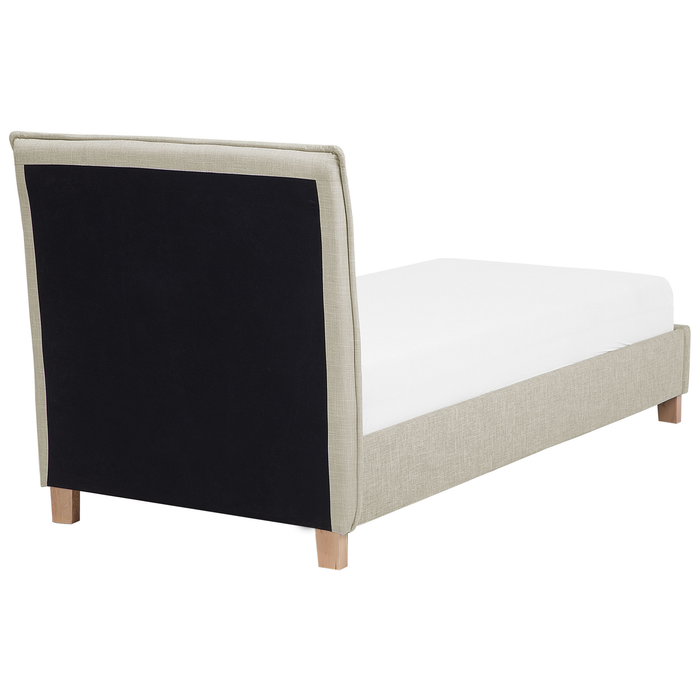 Beliani - SENNEZ - Eenpersoonsbed - Beige - 90 x 200 cm - Polyester