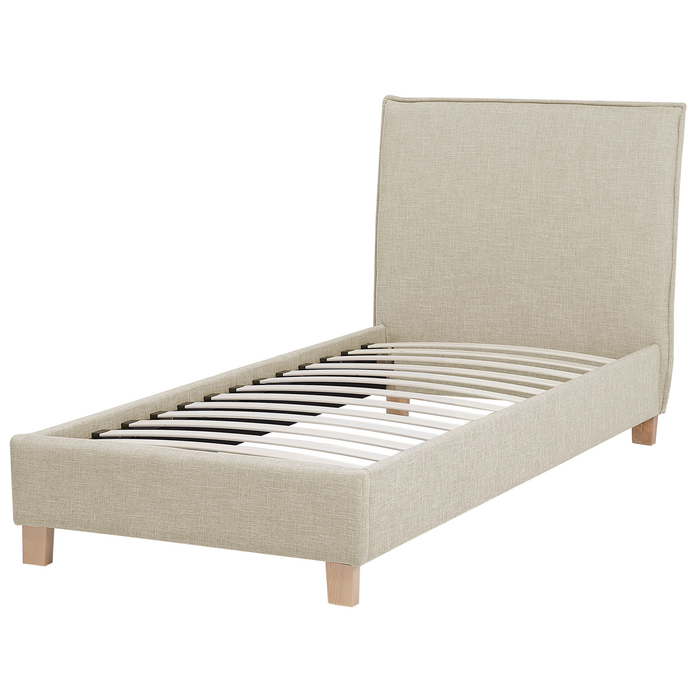 Beliani - SENNEZ - Eenpersoonsbed - Beige - 90 x 200 cm - Polyester
