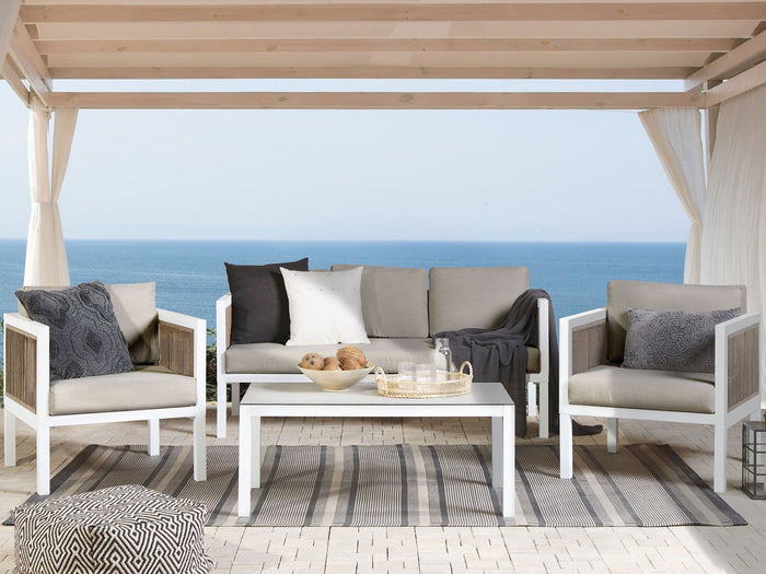 Beliani - BORELLO - Loungeset voor 5 - Wit - Aluminium