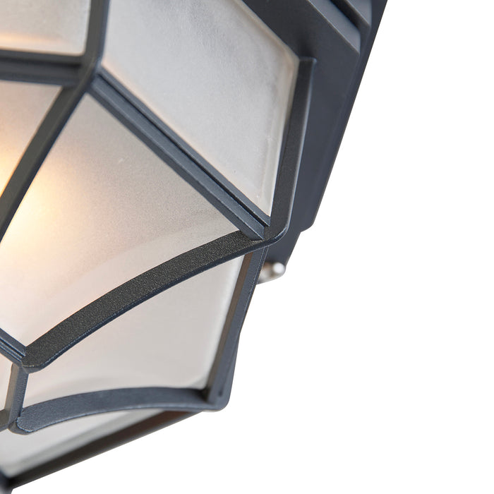 QAZQA Landelijke plafondlamp donkergrijs 26,5 IP44 - Bri