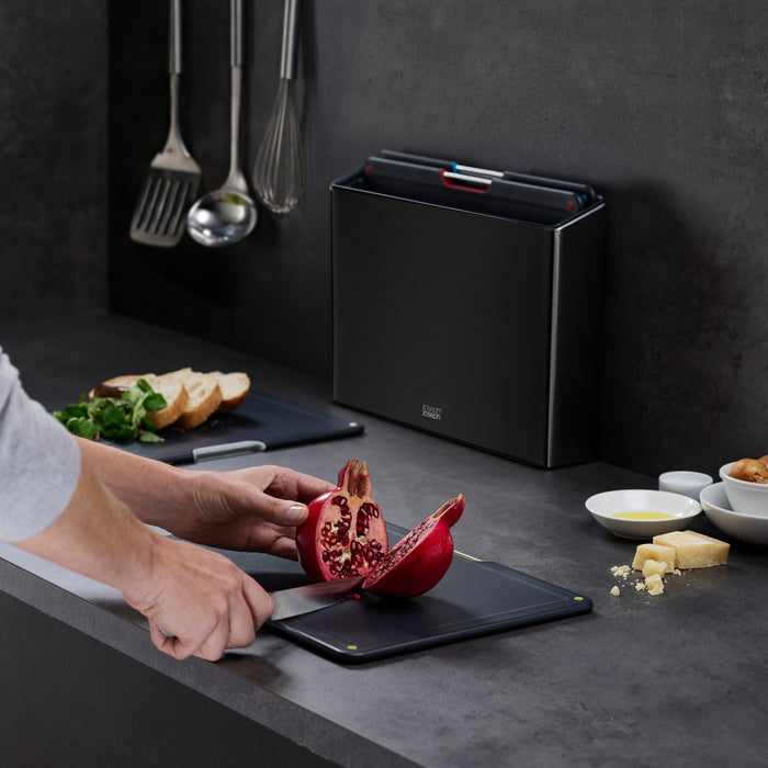 Joseph Joseph Folio Steel Snijplankset - Set van 4 - Zwart