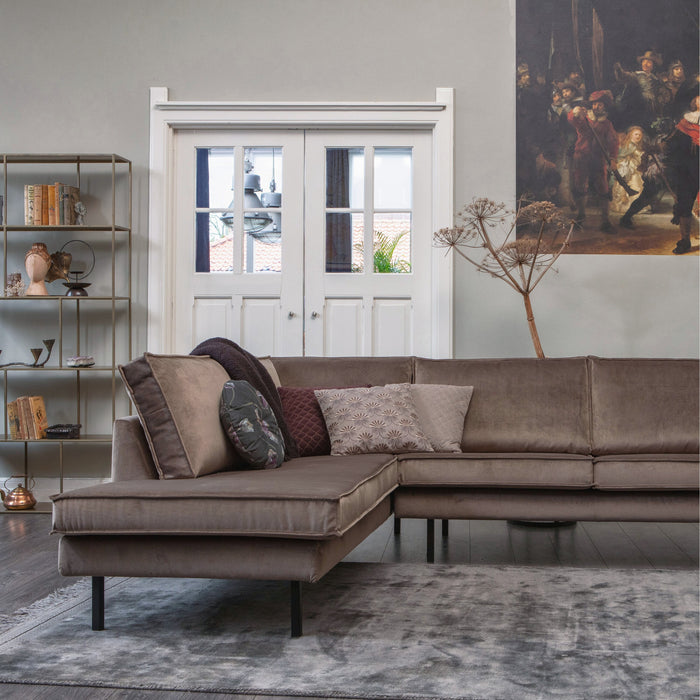 WOOOD Rodeo Chaise Longue Rechts - Velvet -  Taupe