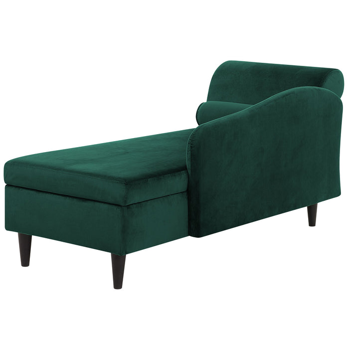 Beliani - LUIRO - Chaise longue - Smaragdgroen - Linkerzijde - Fluweel