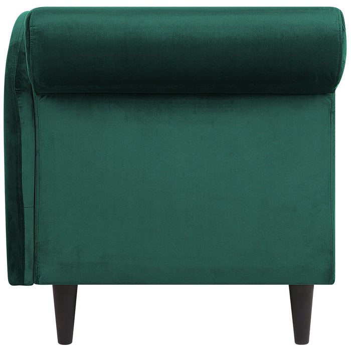 Beliani - LUIRO - Chaise longue - Smaragdgroen - Linkerzijde - Fluweel
