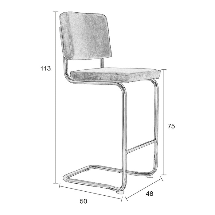 Zuiver Ridge Rib Barstoel