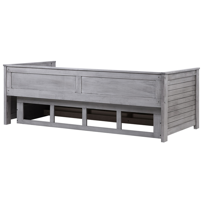 Beliani - CAHORS - Onderschuifbed - Grijs - 90 x 200 cm - Rubberhout