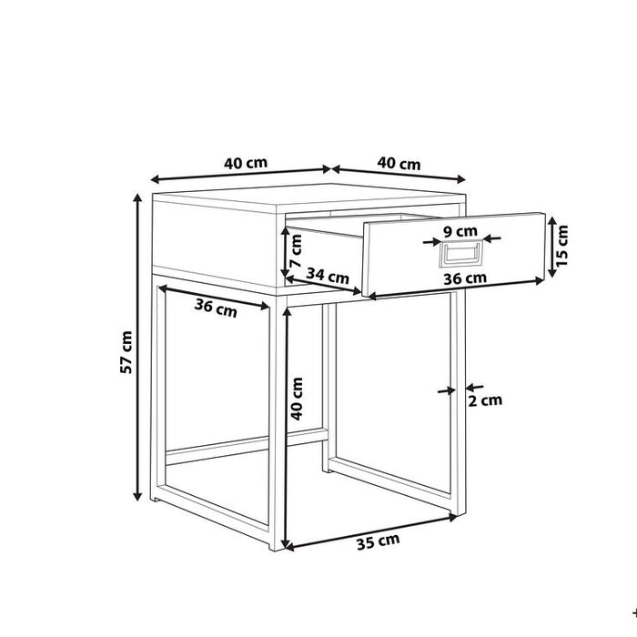 Beliani - LARGO - Bijzettafel - Zwart - MDF